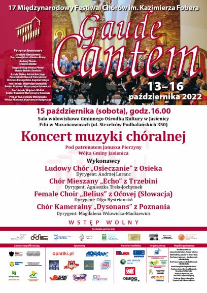 Gaude Cantem 2022 - Koncert muzyki chóralnej w Mazańcowicach